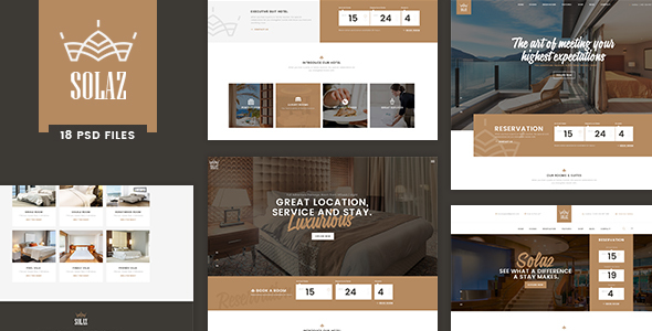 Solaz - An Elegant Hotel & Lodge PSD Template