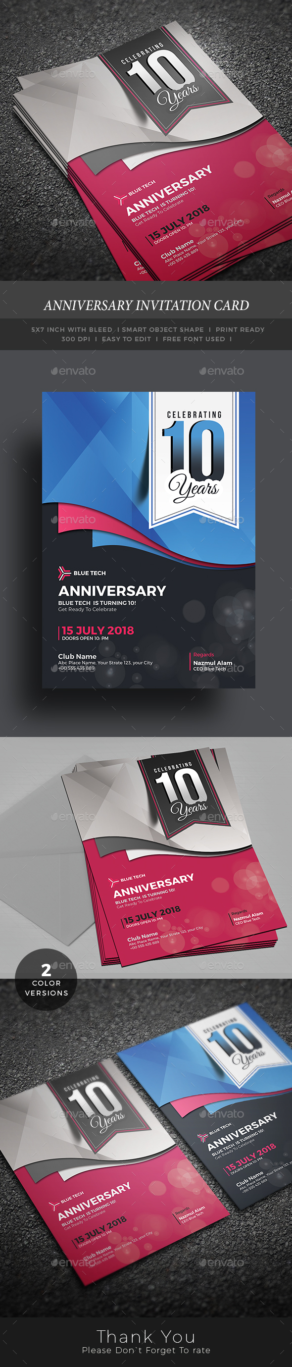 Anniversary Invitation Card