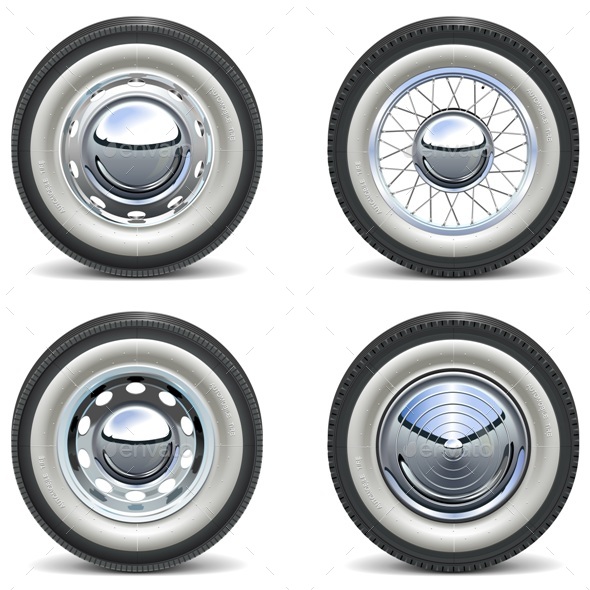 Vector Retro Car Wheels