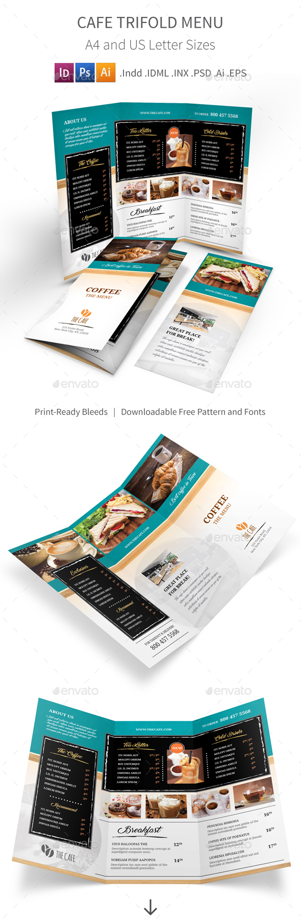 Cafe Trifold Menu 2