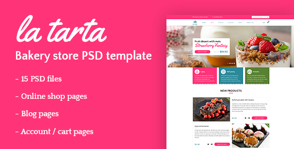 La tarta - Bakery shop PSD template