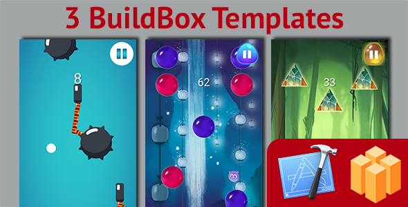 3 Amazing BuildBox Game Templates (Bundle 4): iOS; Easy Reskin; AdMob & Chartboost Ads & IAP