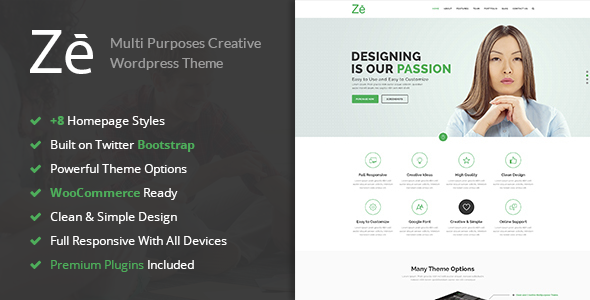 Ze - Responsive Creative & Multi-Purpose WordPress Theme