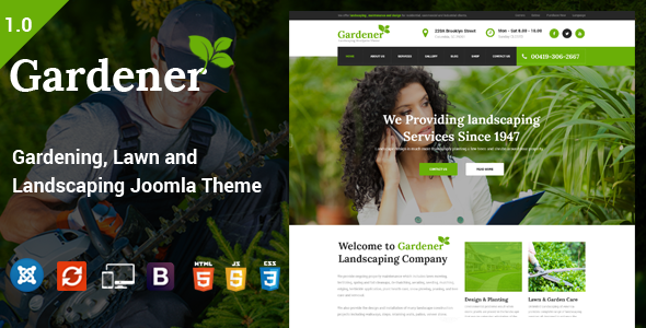 Gardener - Gardening, Lawn and Landscaping Joomla Theme