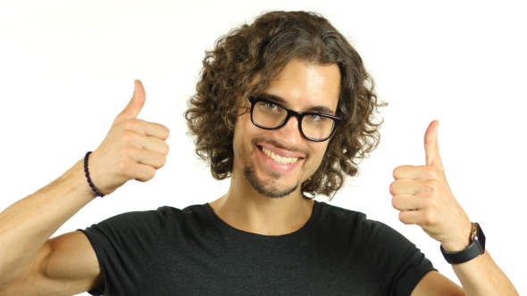 Videohive Thumbs Up by Man w/ Curly Hairs 17296393