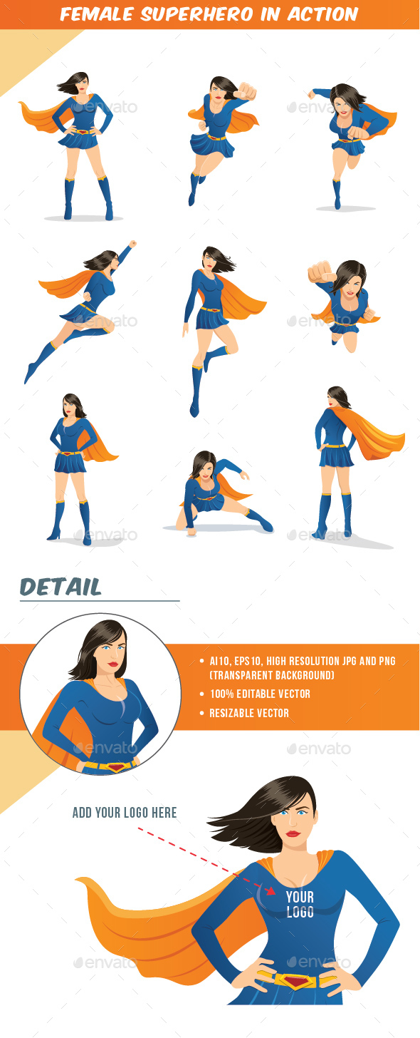 Female Superhero in Action