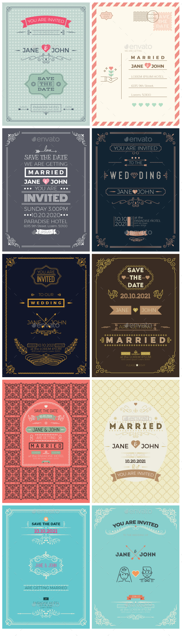 10 Wedding Invitation Card Templates