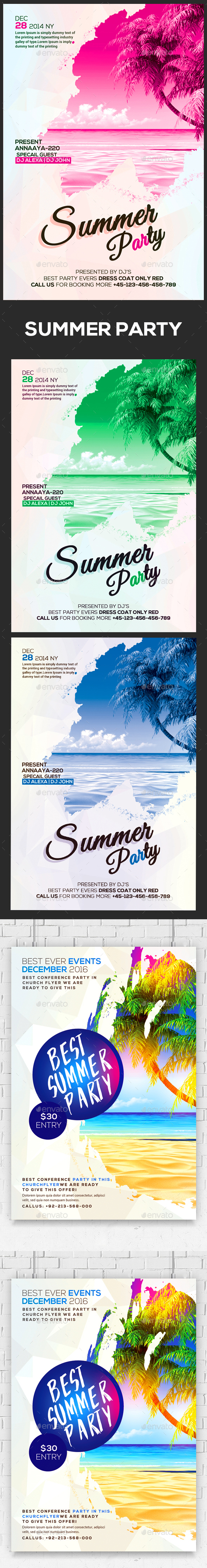 Summer Party Flyers Bundle