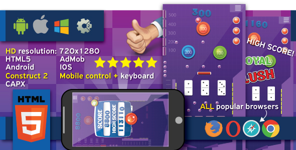 Crazy ball - HTML5 game (.capx)