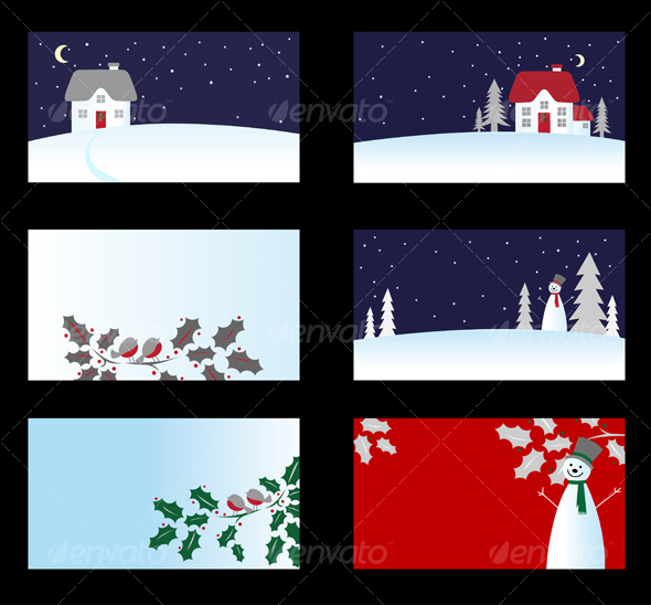 Set of christmas cards