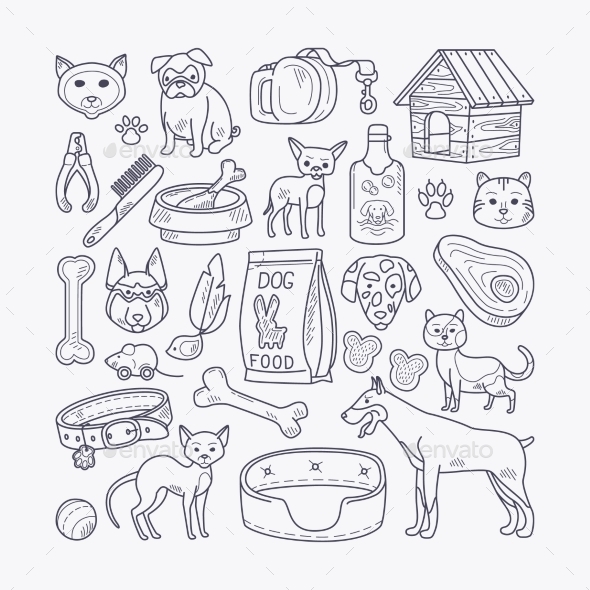 Vector Dog And Cat Signs