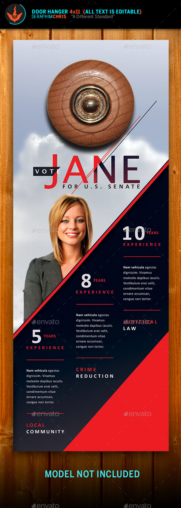 Vote Jane - Political Door Hanger Template