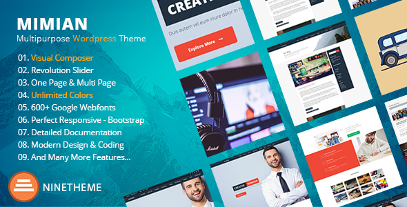 Mimian - Multipurpose One Page WordPress Theme