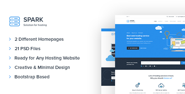 Spark – Hosting and Technology PSD Template