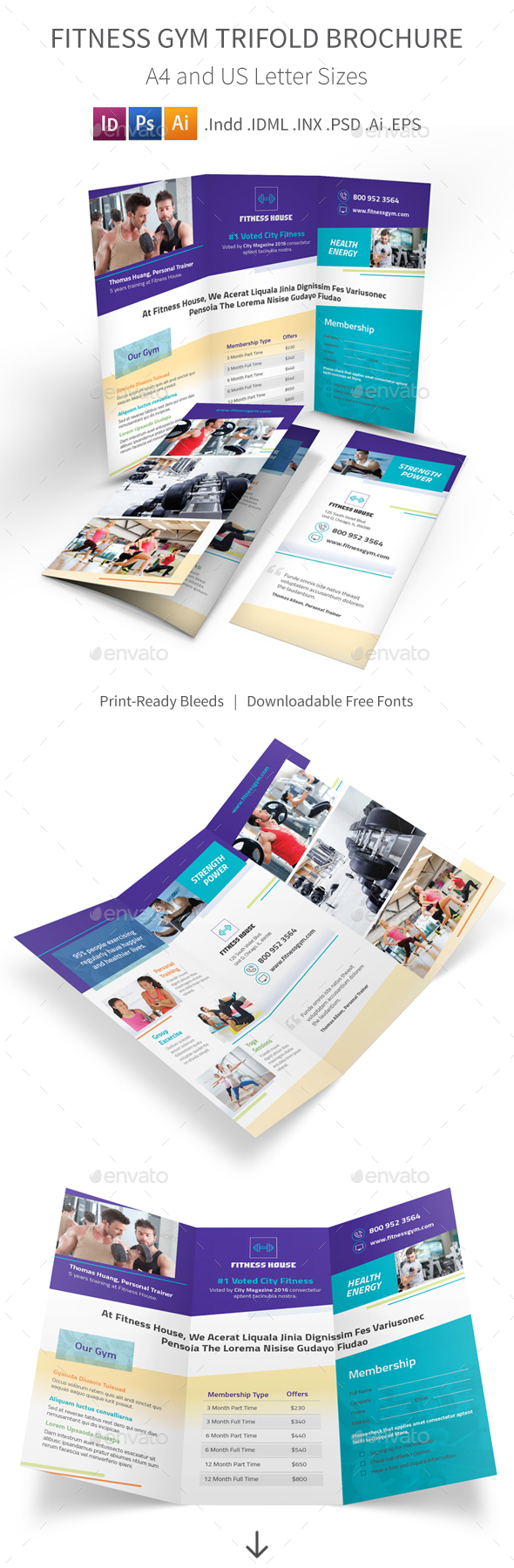 Fitness Gym Trifold Brochure 4