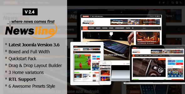 Newsline - Responsive Magazine Joomla Template