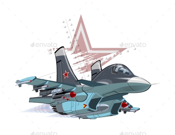 Cartoon Military Airplane