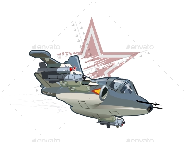 Cartoon Military Airplane