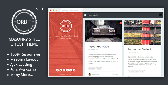 Orbit - Masonry Style Responsive Ghost Theme