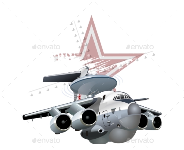 Cartoon Military Airplane