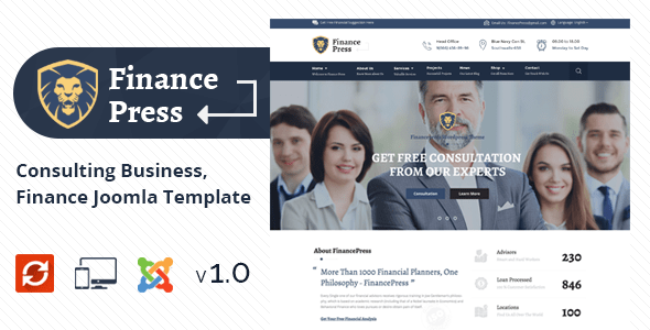 Finance Press - Consulting Business, Finance Joomla Template