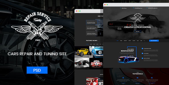 Mechanic - Car Repair, Tuning, Routine Maintenance PSD Template