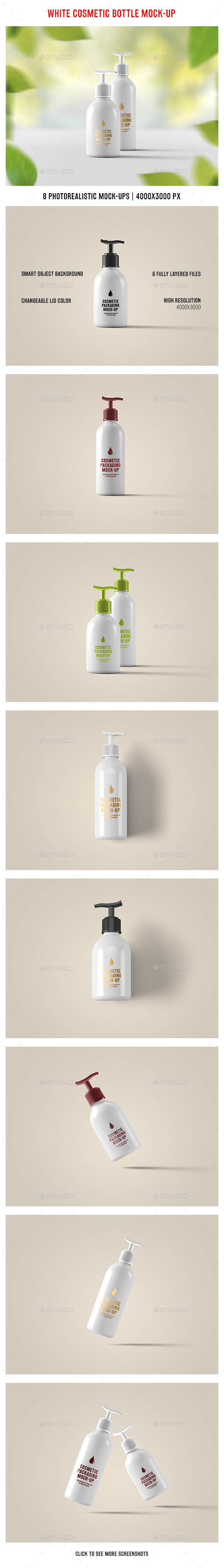 White Cosmetic Bottle Mock-Up