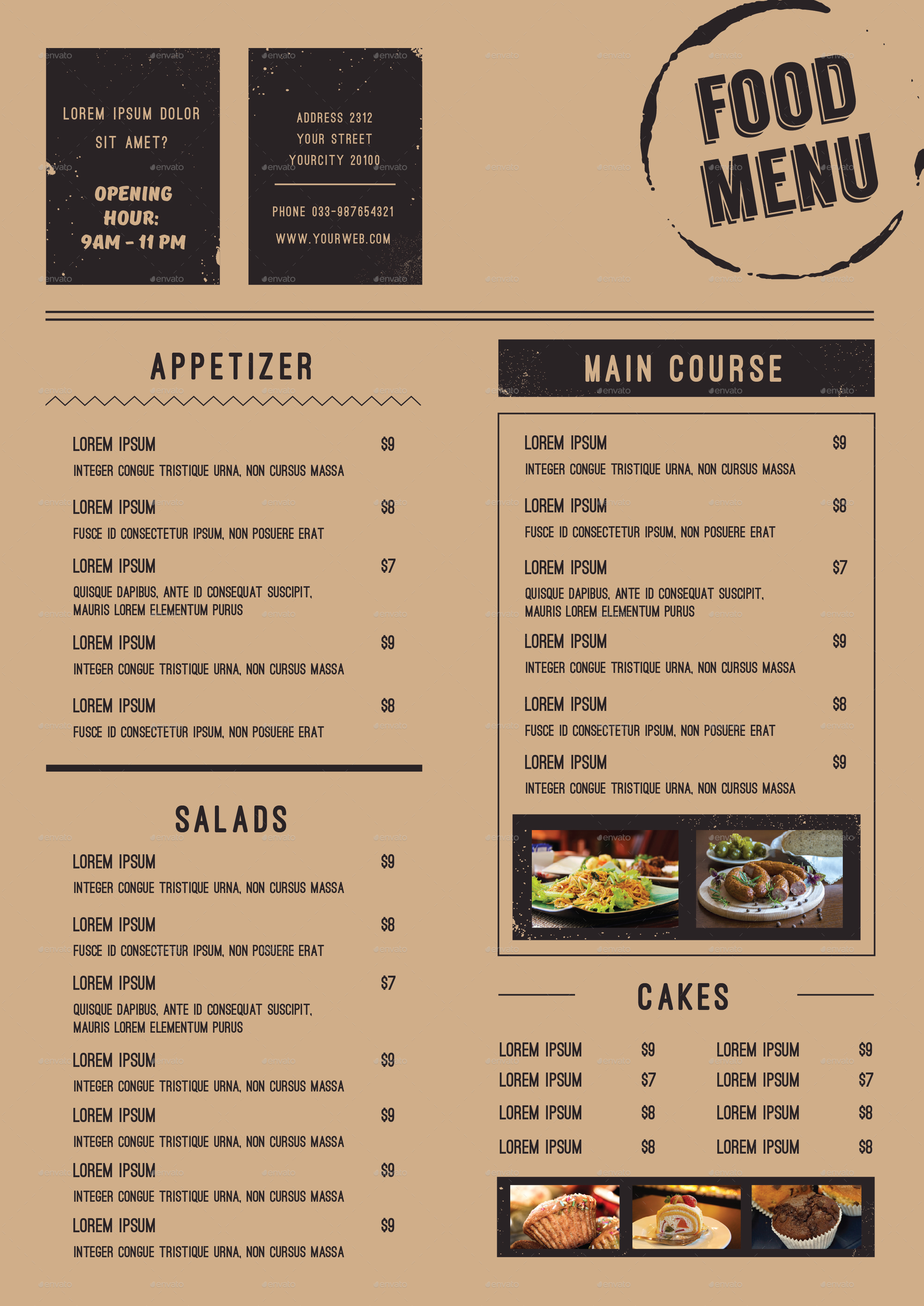 food 4 letters voucher Bundle  GraphicRiver Menu Food  by infinite78910