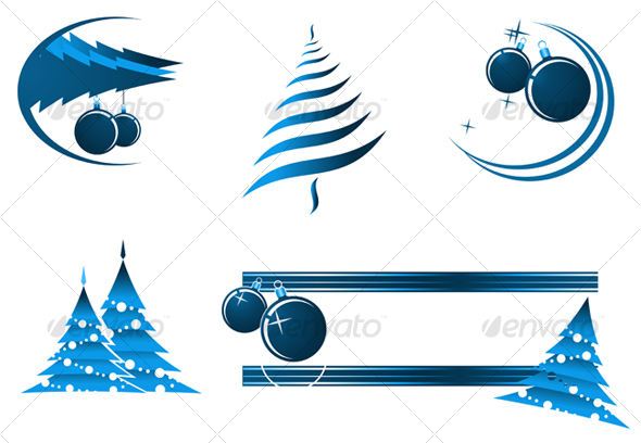 Christmas decorations and banners for design Christmas decorations and banners for design