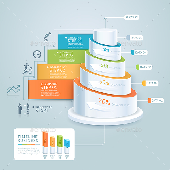 Business staircase diagram template.