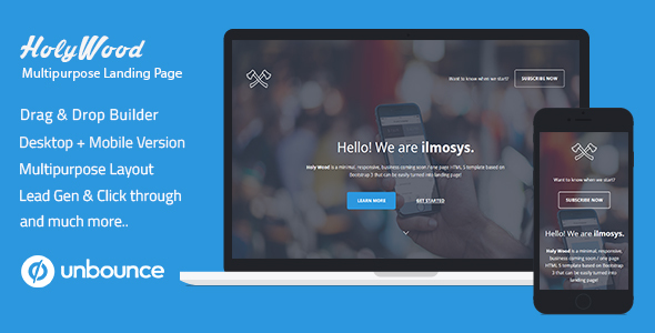 Themeforest Unbounce Multipurpose Landing Page Template - Holy Wood 17523562