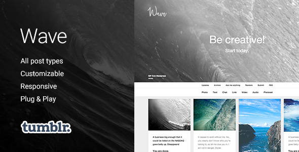 Wave | Grid-based, Responsive Portfolio Tumblr Theme
