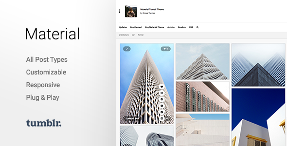 Material | Responsive, Full Width, Grid Tumblr Theme for Photographers