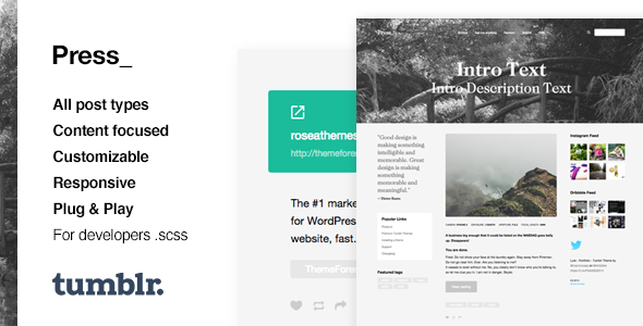 Press | Premium Blogging Tumblr Theme