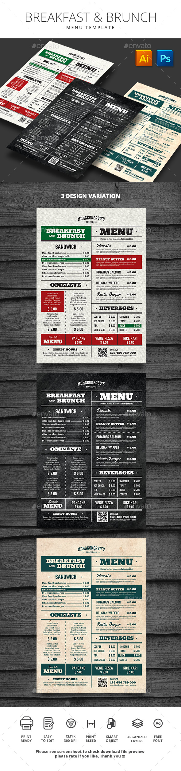 Breakfast and Brunch Menu