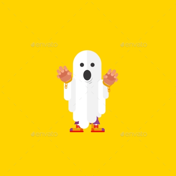 Illustration a Ghost Character For Halloween In