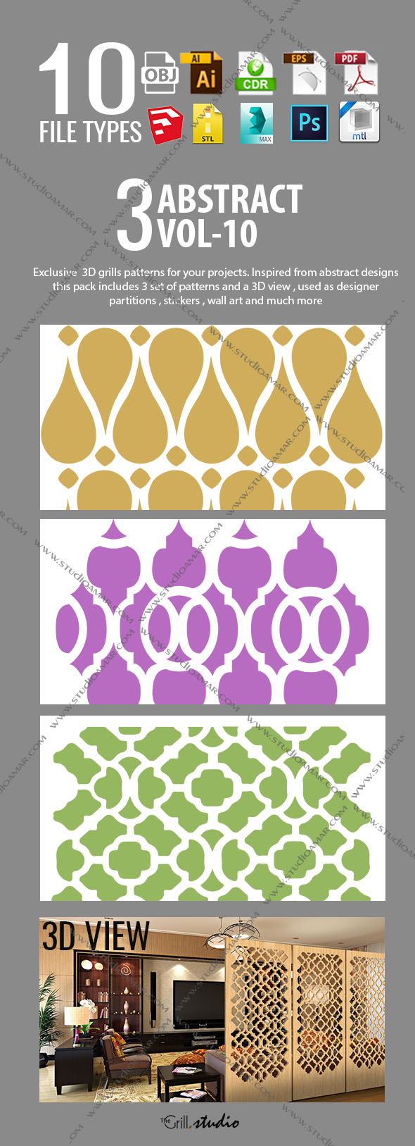 3D GRILL PARTITIONS ( VOL-10) - 3DOcean Item for Sale
