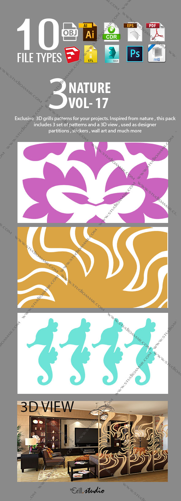 3DOcean 3D GRILL PARTITIONS VOL-17 17588015 3DOcean 3D GRILL PARTITIONS VOL-17 17588015