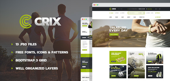 Crix - Modern Sport Goods Store PSD Template