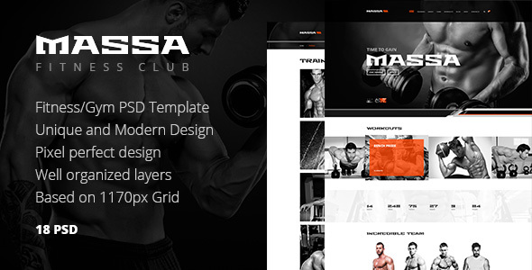 Massa — Fitness/Gym/Sports Blog PSD Template