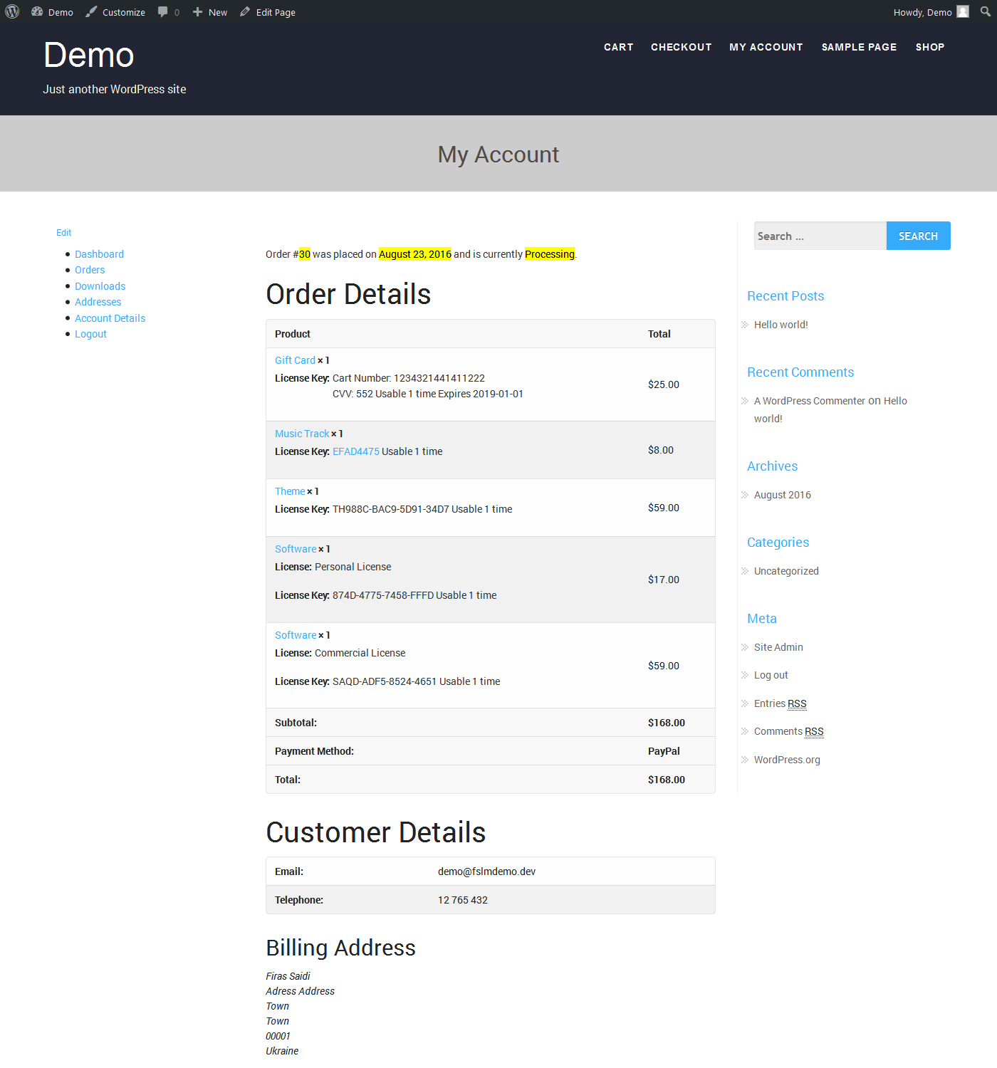 woocommerce license manager