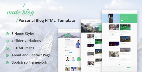 Mate Blog - Responsive Personal Blog Template