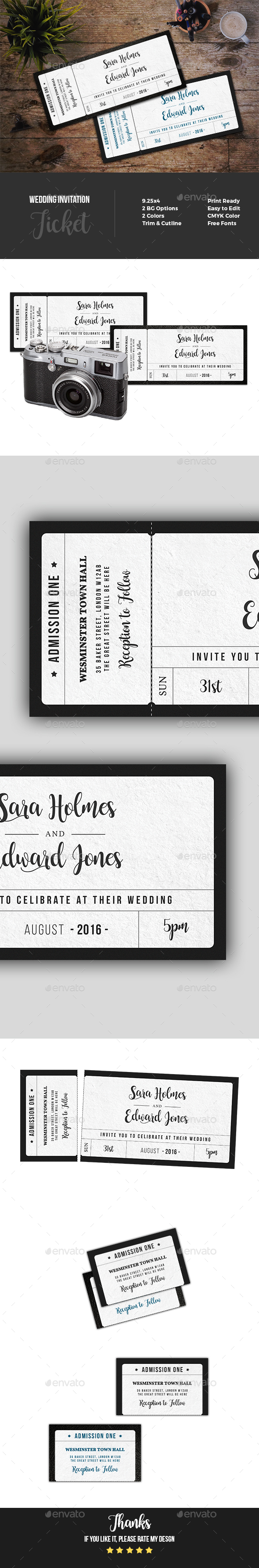 Wedding Invitation Ticket