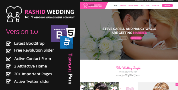 Rashid Wedding - Wedding and Wedding Event Planner HTML Template
