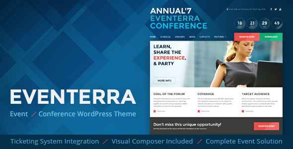 Eventerra - Event / Conference WordPress Theme