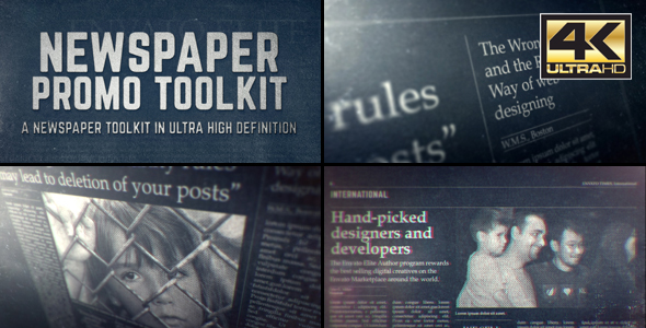 Newspaper Promo Toolkit Corporate Envato Videohive After Effects Templates Newspaper After Effects Template