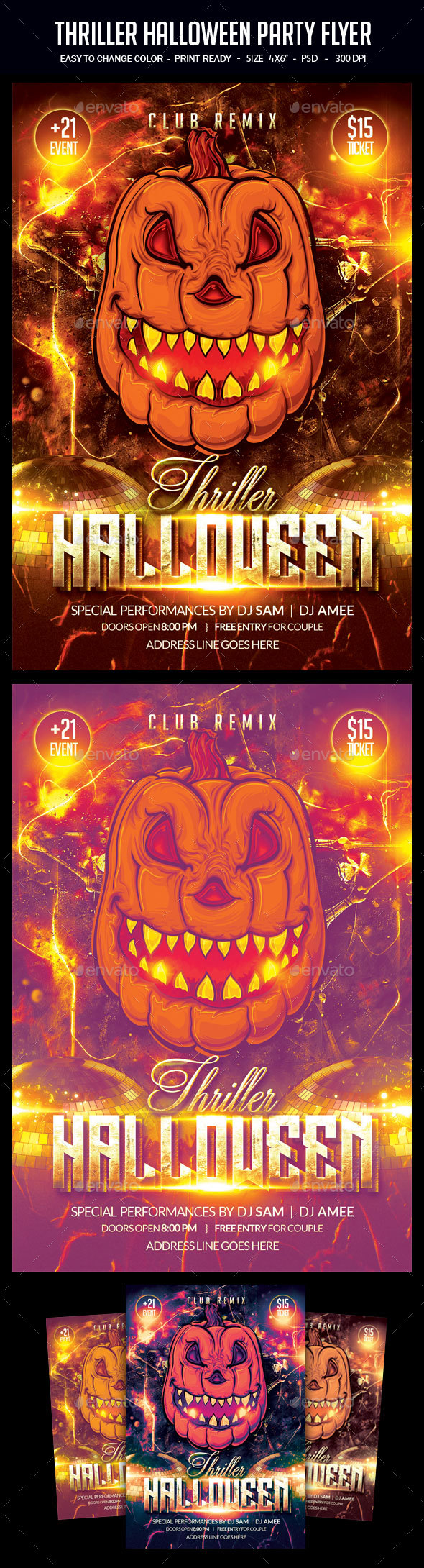 Thriller Halloween Party Flyer