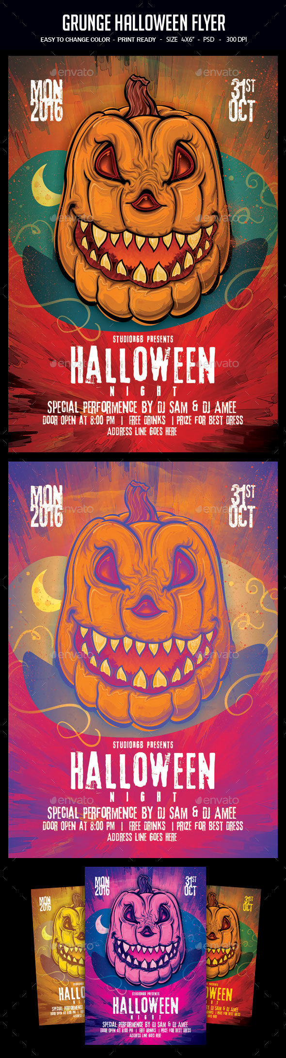 Grunge Halloween Flyer