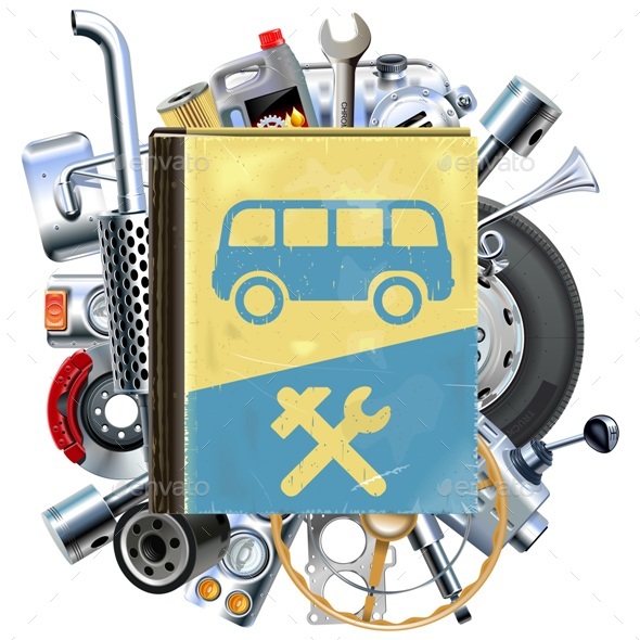 Vector Bus Repair Book with Car Spares