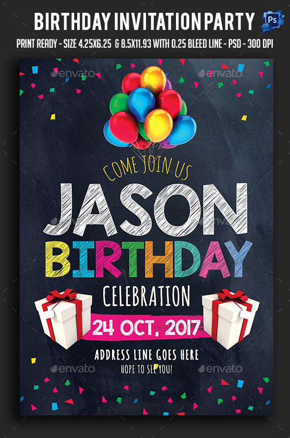 Birthday Invitation Party Flyer